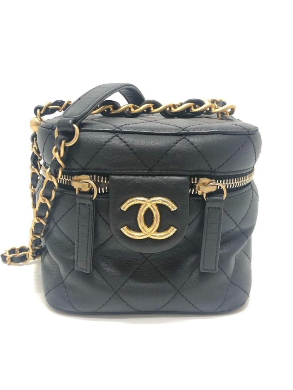 Chanel Shoulder Bag CC Logo Lambskin Black